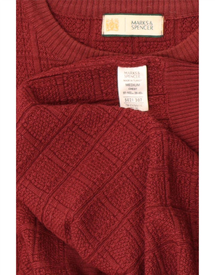 Maglione maglione girocollo da uomo Marks & Spencer rosso medio in acrilico