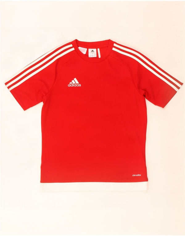 Maglietta Adidas Climalite da ragazzo, 13-14 anni, in poliestere rosso