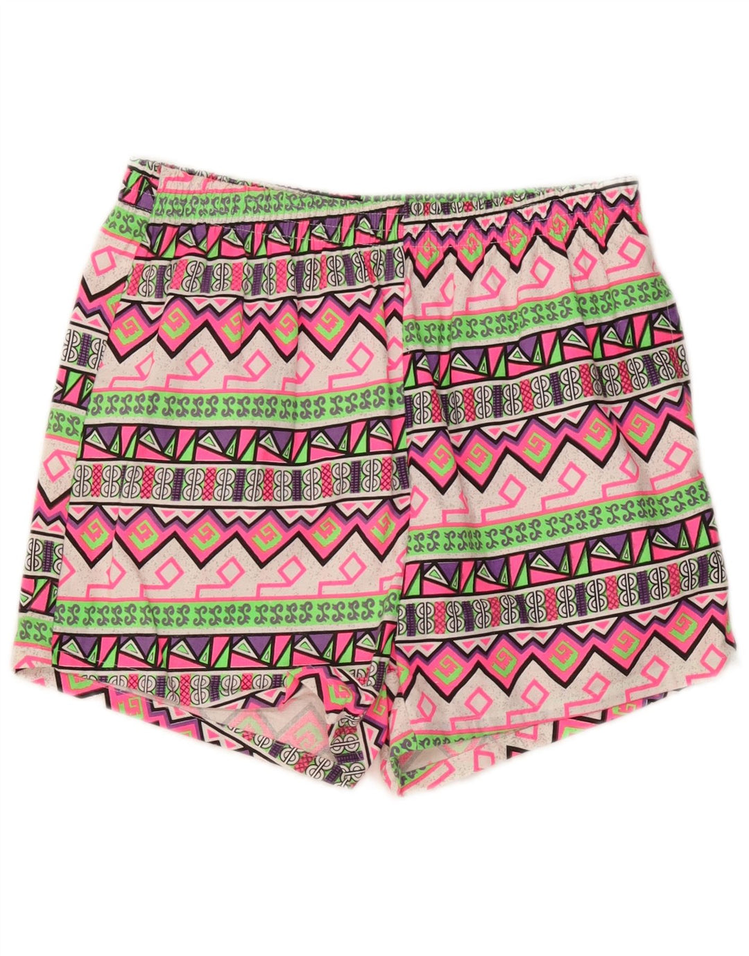 Pantaloncini sportivi vintage da uomo XL in cotone geometrico multicolore