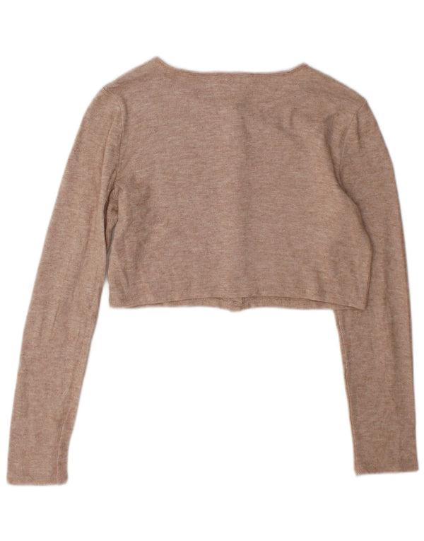Maglione cardigan corto da donna Zara UK 14 Viscosa beige medio