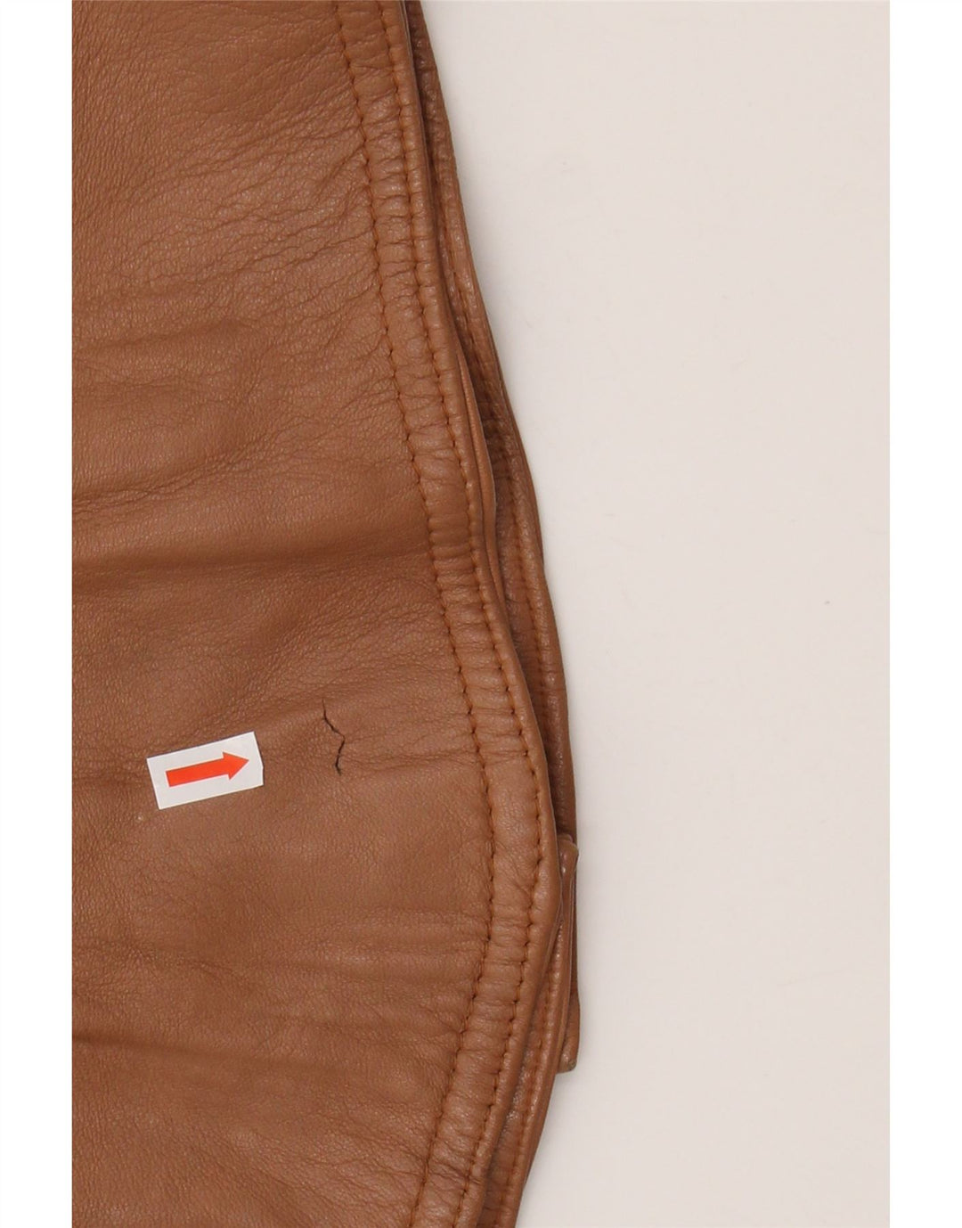 Giacca in pelle da donna vintage UK 14 in pelle marrone medio