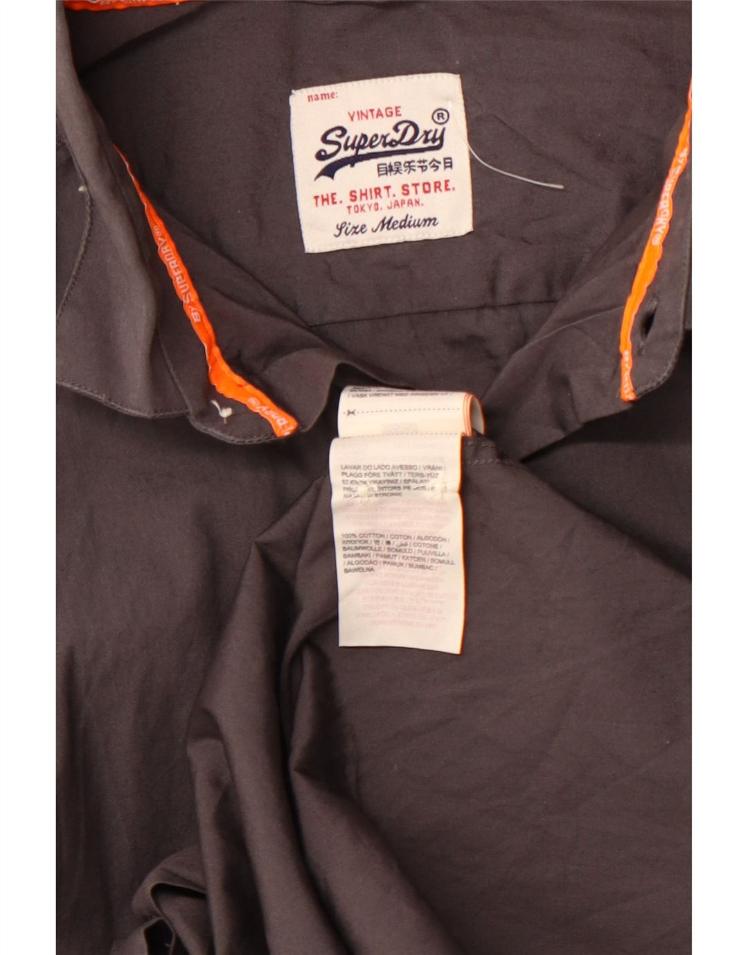 Camicia da uomo SUPERDRY in cotone grigio medio