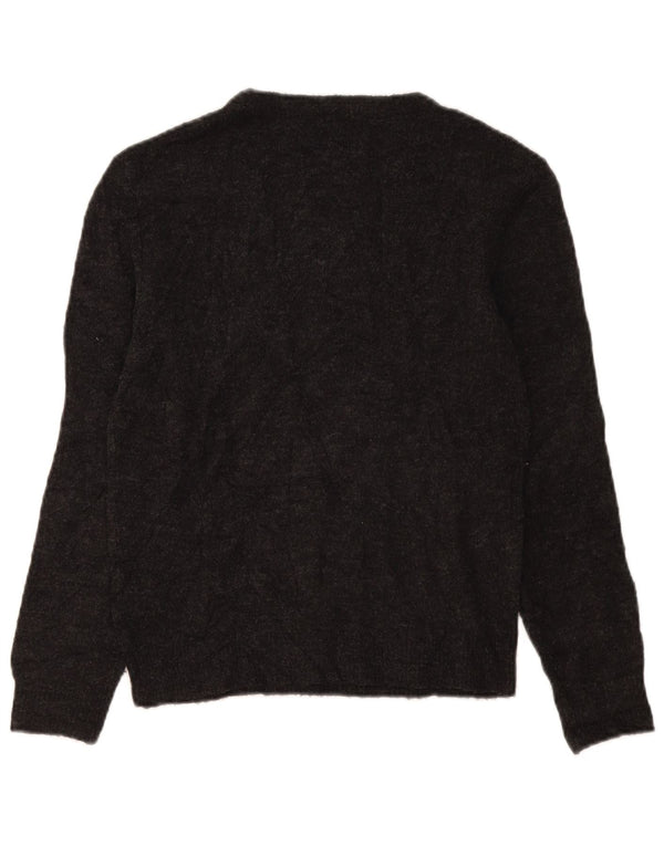 Maglione da donna con scollo a barca con grafica Marks & Spencer UK 10 piccolo grigio