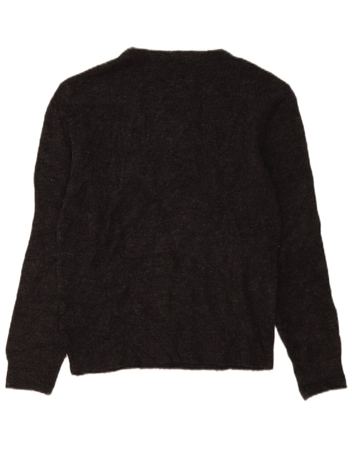 Maglione da donna con scollo a barca con grafica Marks & Spencer UK 10 piccolo grigio