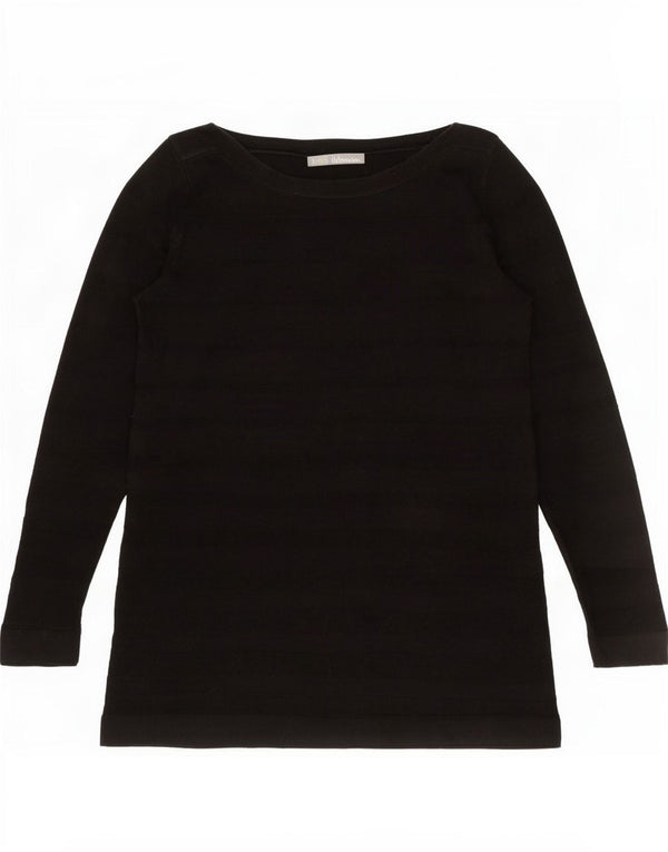 Maglione maglione con scollo a barca da donna Marks & Spencer UK 14 medio a righe nere