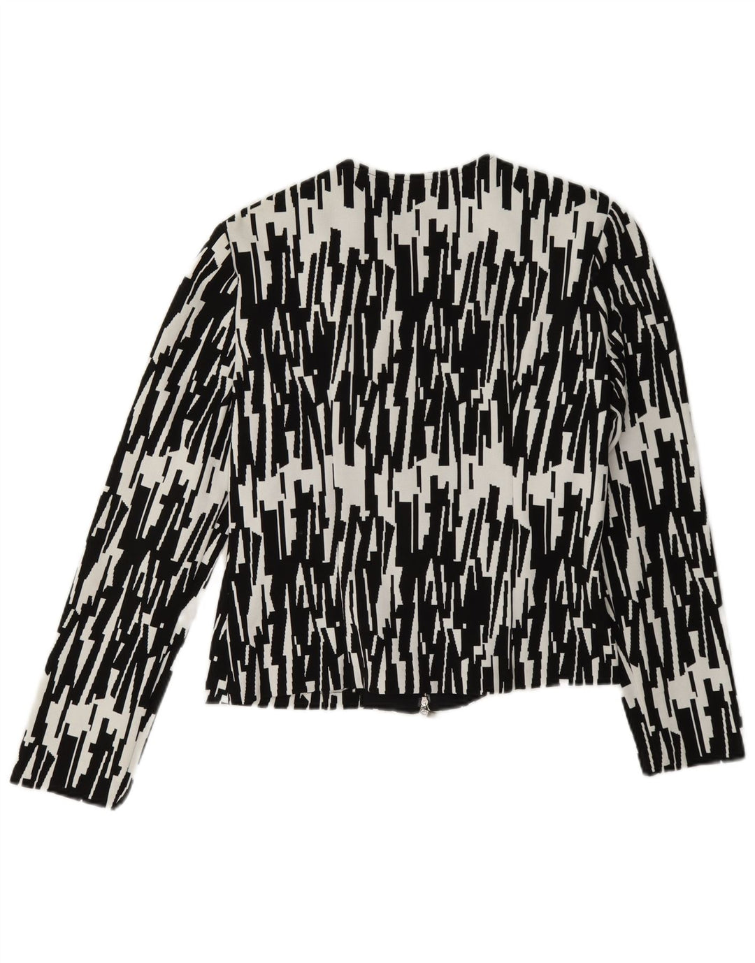 Giacca blazer da donna con zip intera Joseph Ribkoff UK 10 piccola nera geometrica
