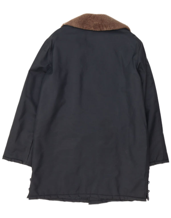 Cappotto doppiopetto da uomo chic UK 42 XL blu navy