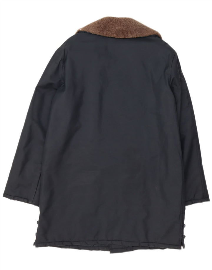 Cappotto doppiopetto da uomo chic UK 42 XL blu navy