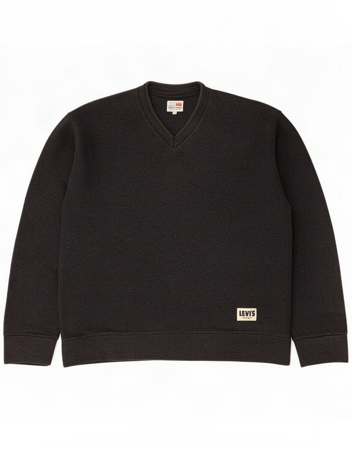Levi's Uomo Felpa Maglione Grande Nero Cotone