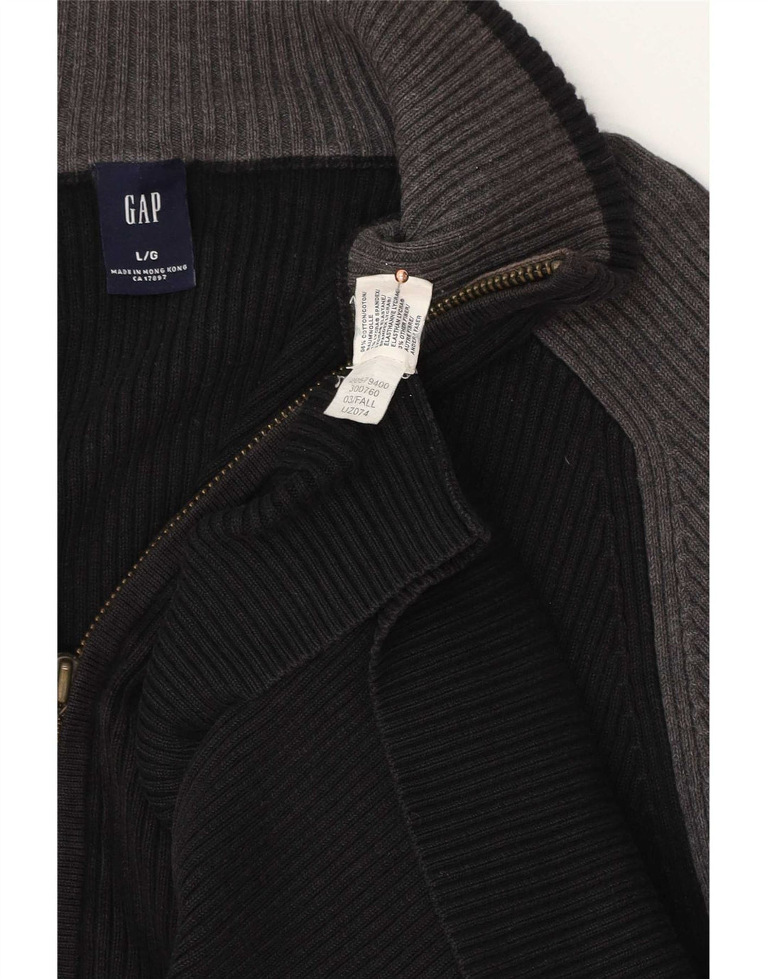 Maglione cardigan da uomo Gap grande in cotone color block nero