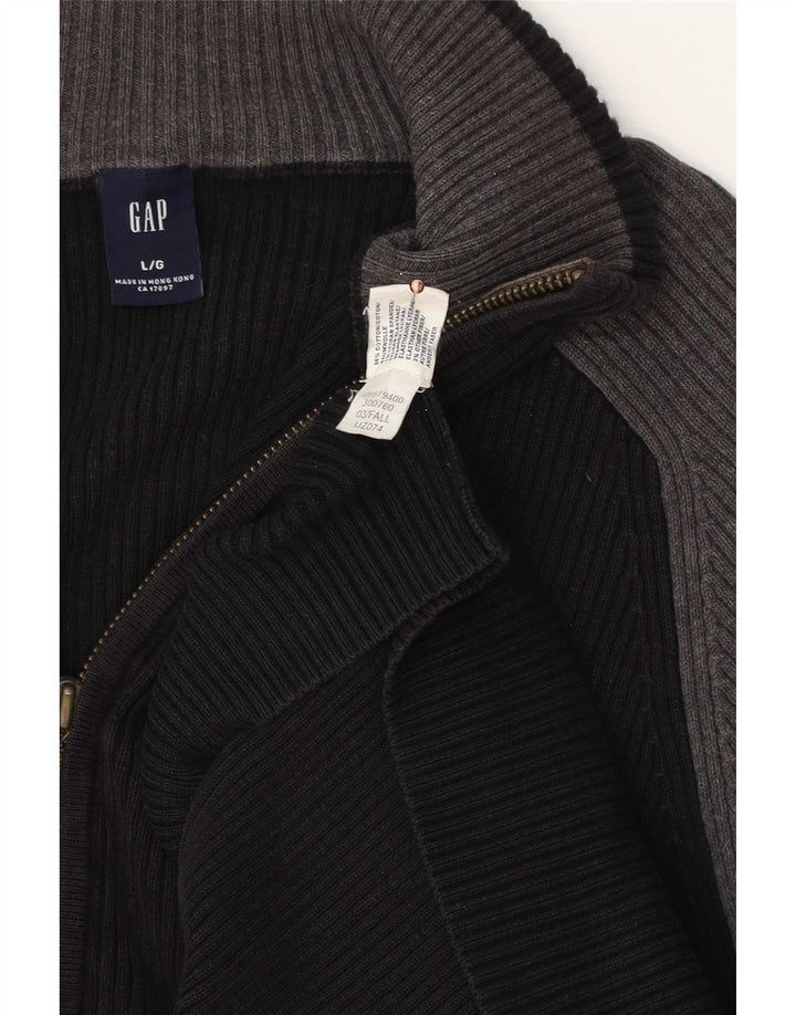 Maglione cardigan da uomo Gap grande in cotone color block nero