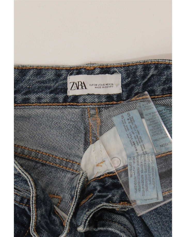 Pantaloncini di jeans da donna Zara EU 38 piccoli W28 cotone blu navy