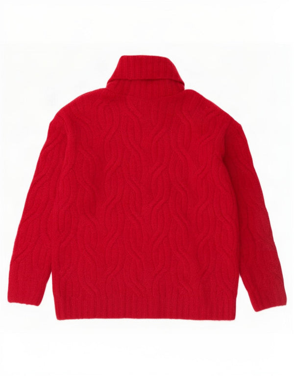 Maglione maglione oversize a collo alto Marks & Spencer da donna UK 6 XS Rosso