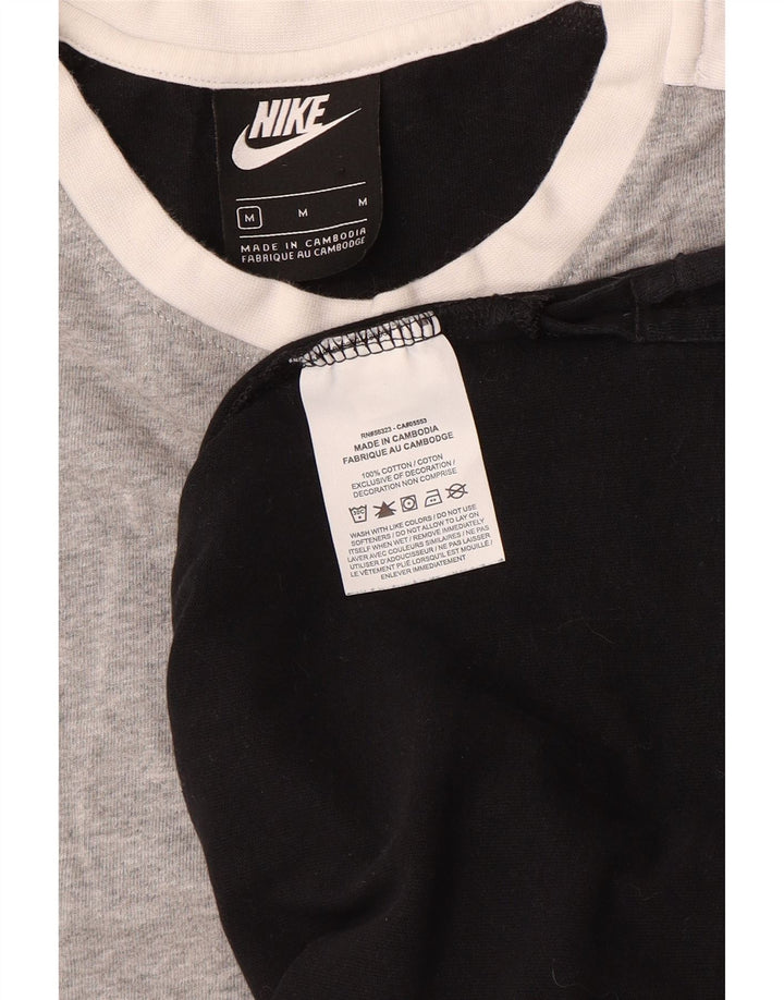 T-shirt da uomo Nike Top in cotone color block medio nero