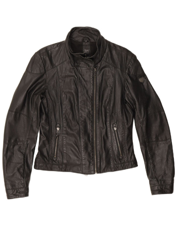 Giacca da motociclista in pelle da donna Gipsy UK 14 Pelle nera media