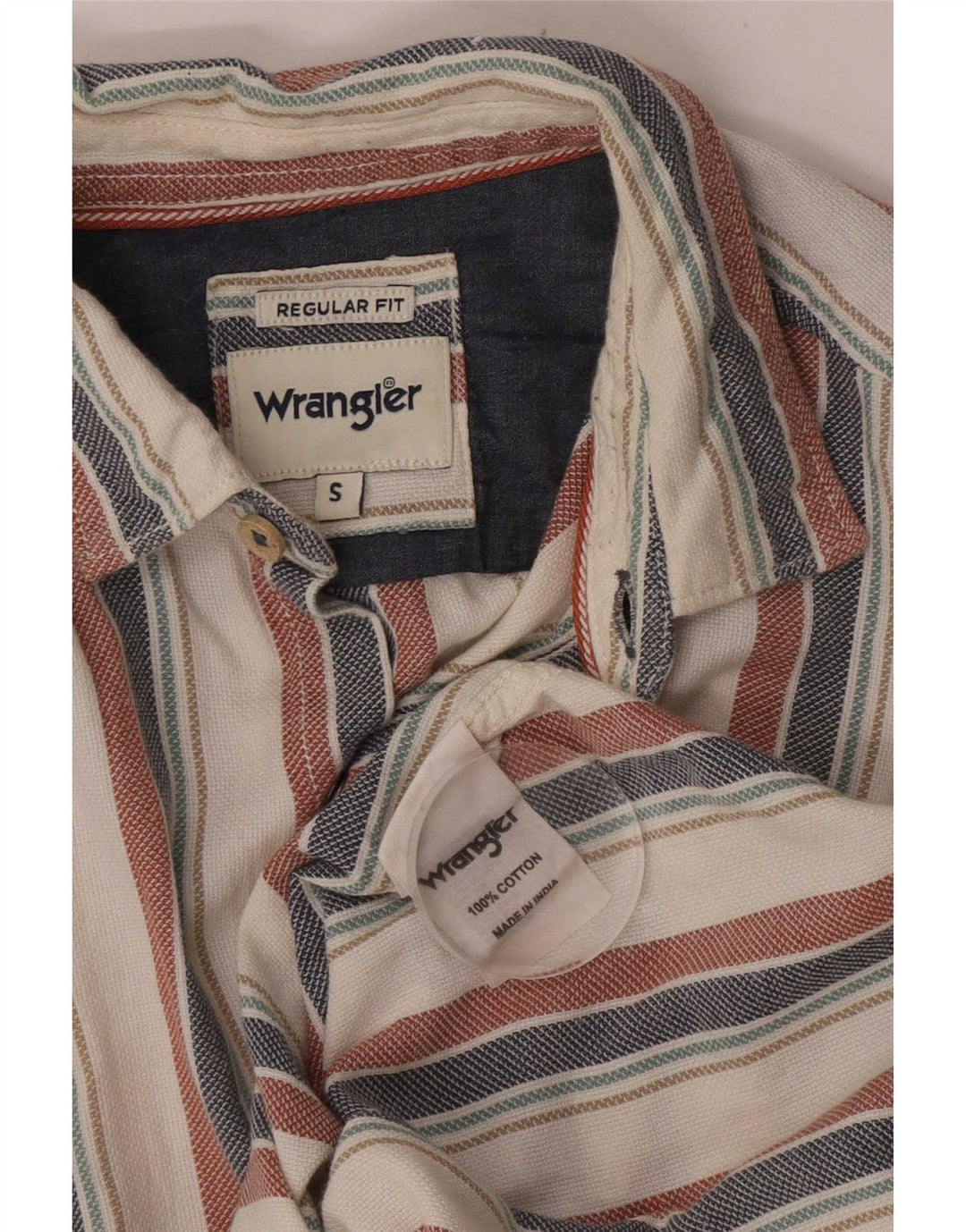 Camicia Wrangler da uomo vestibilità regolare piccola in cotone a righe multicolore