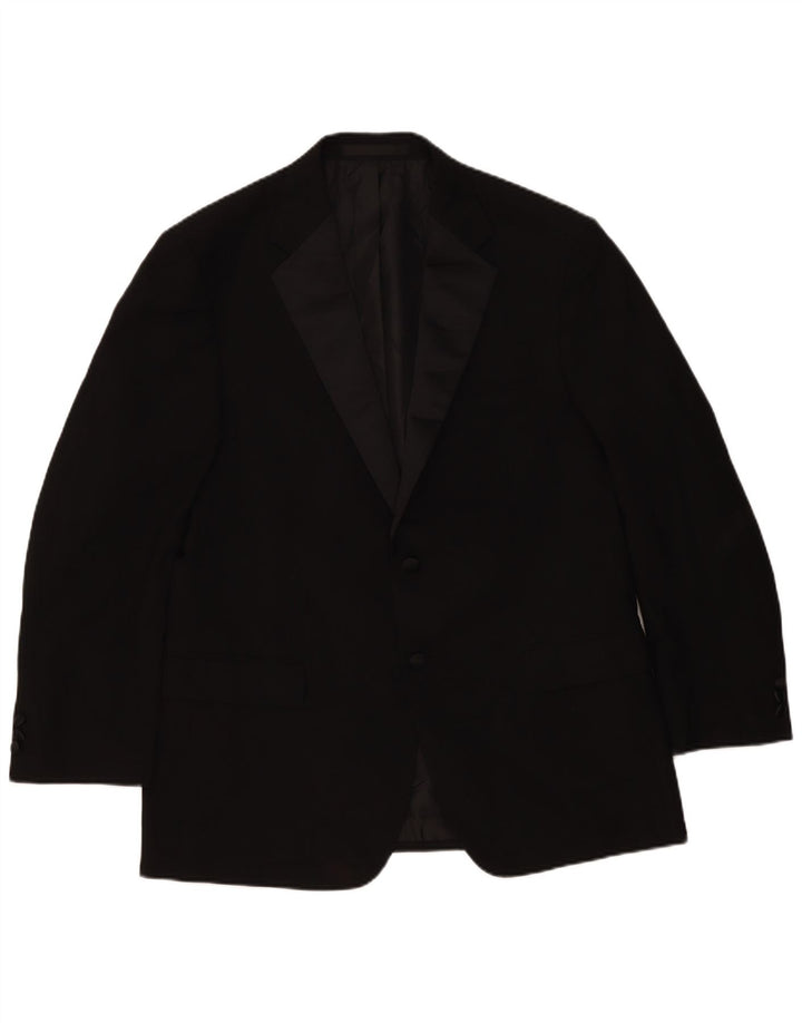 Giacca blazer a 2 bottoni Marks & Spencer da uomo UK 42 grande poliestere nero