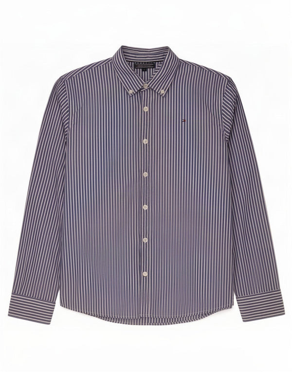 Camicia Tommy Hilfiger Bambino 13-14 Anni Cotone Gessato Blu