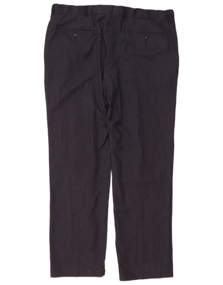 Pantaloni da abito vestibilità regolare da uomo Marks & Spencer W42 L33 lana blu navy