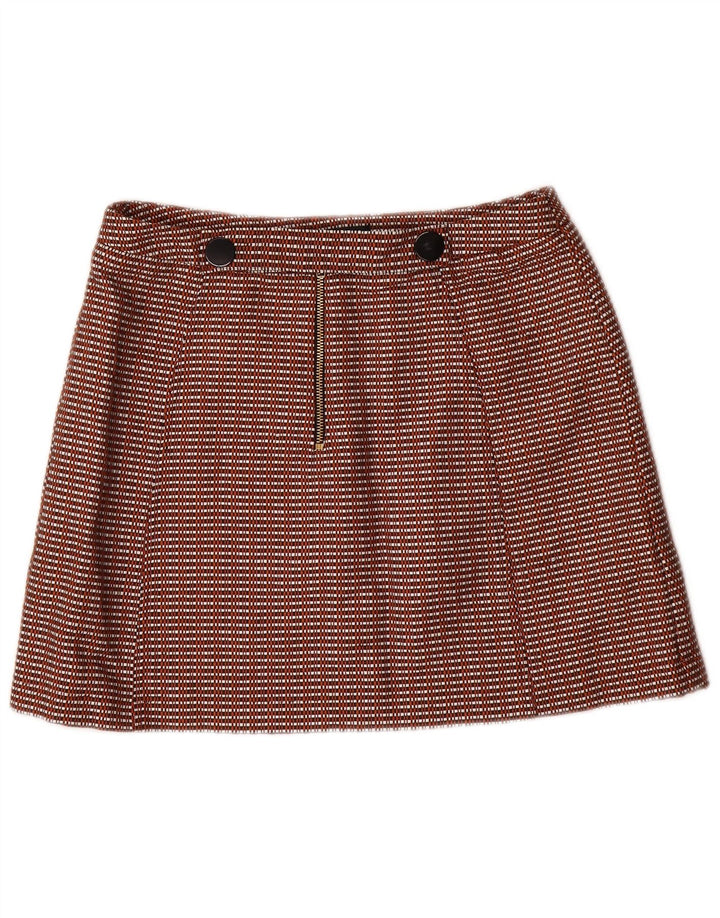 TOPSHOP Minigonna da donna UK 12 Media W28 Cotone a quadretti marrone