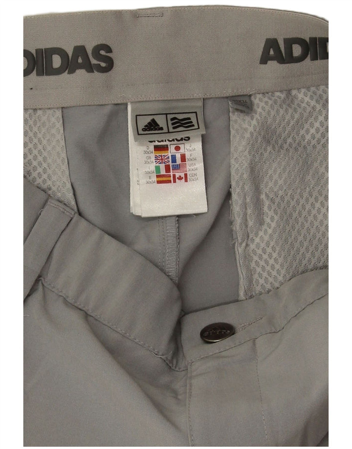 Pantaloni chino dritti da uomo Adidas W30 L28 poliestere grigio