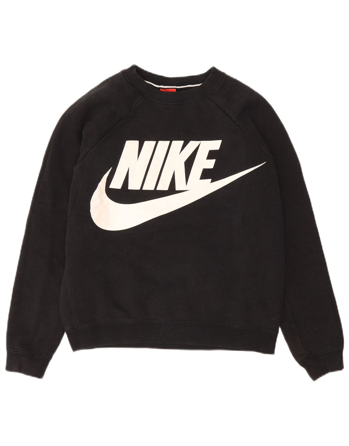 Felpa con grafica oversize corta NIKE da donna UK 10 piccola nera