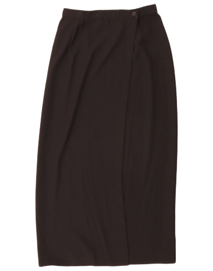 Gonna a portafoglio da donna Marks & Spencer UK 12 media W28 poliestere nero