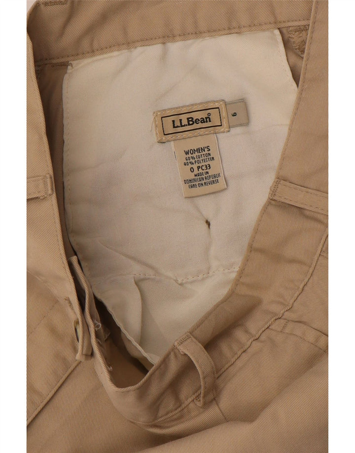 Pantaloncini chino a vita alta da donna L.L.BEAN US 6 Medium W26 Cotone Beige