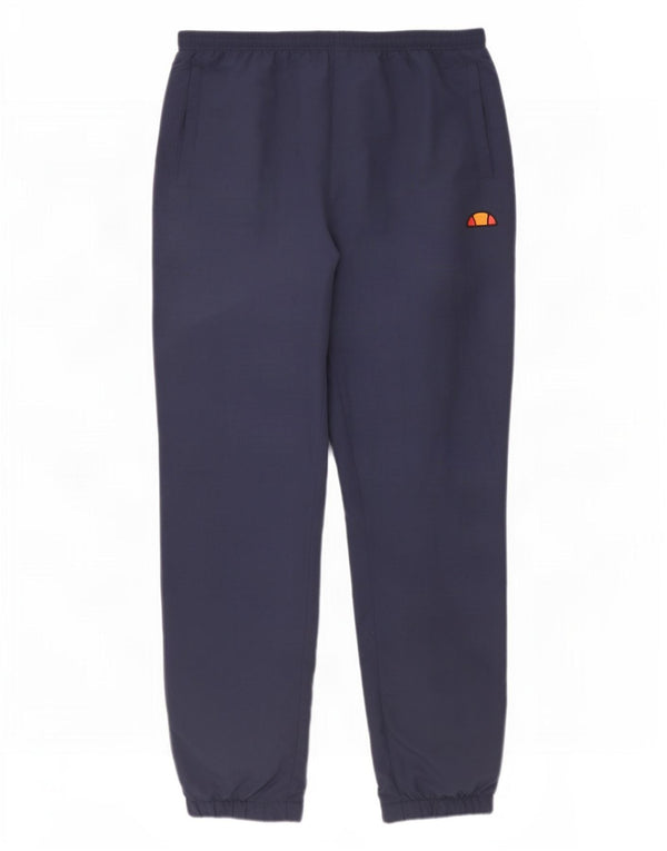 Pantaloni da tuta con grafica da uomo Ellesse, pantaloni da jogging, grandi, in nylon blu navy