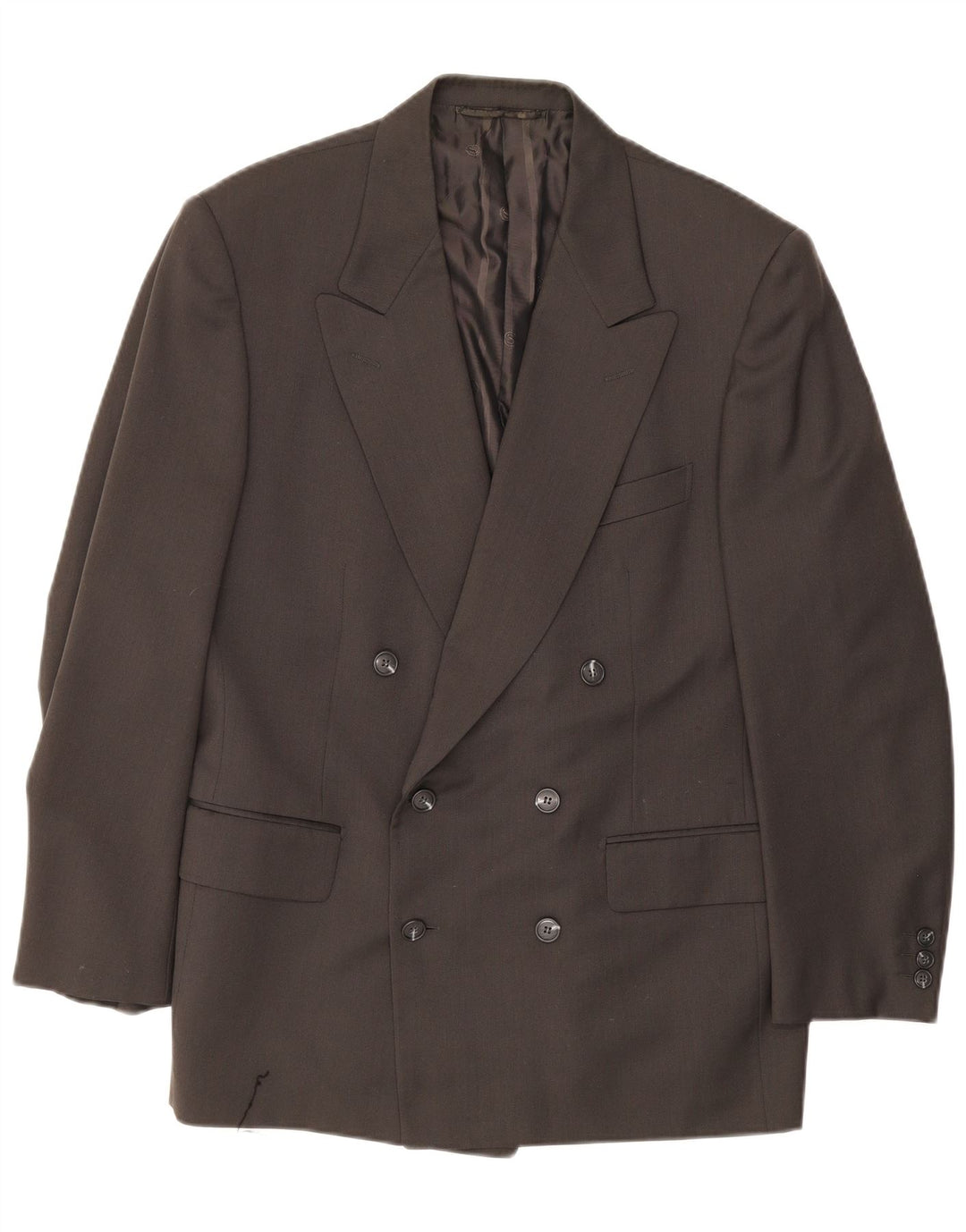 Giacca blazer doppiopetto vintage da uomo IT 50 grande lana grigia