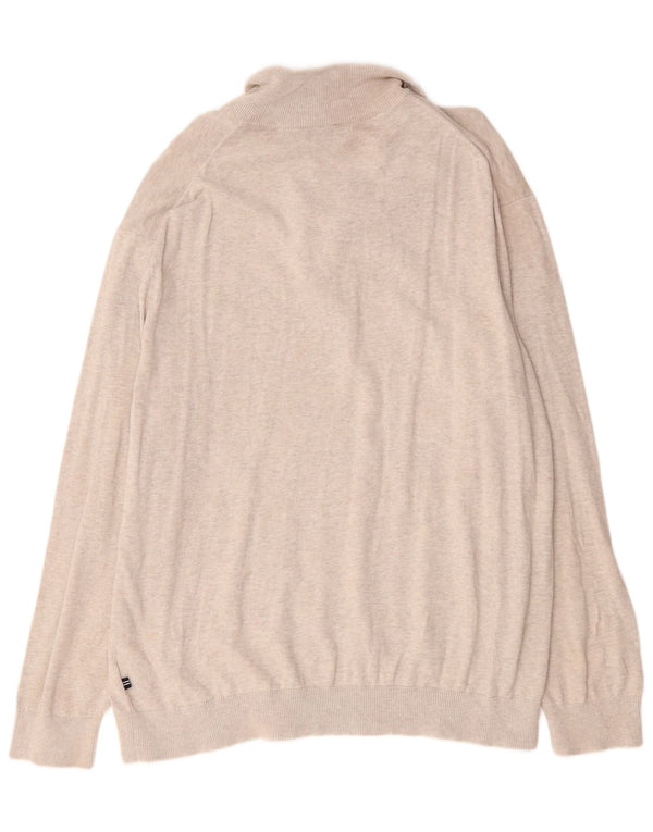 Maglione da uomo con collo con zip Nautica 2XL cotone chiazzato grigio