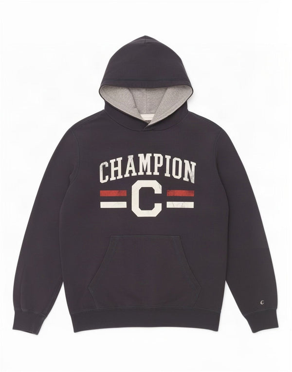 Champion Mens Graphic Hoodie Jumper Large Navy Blue