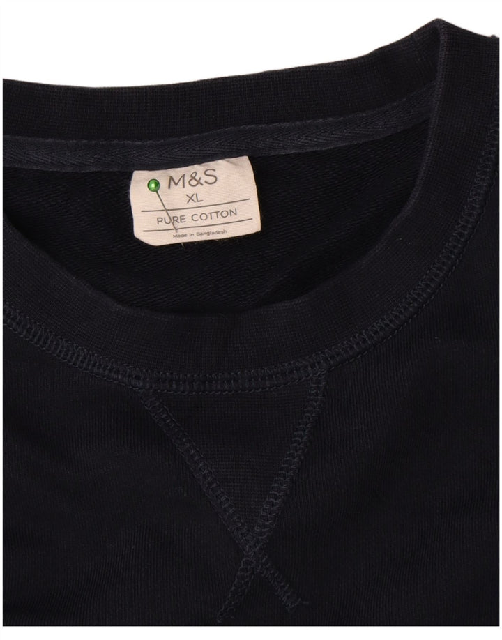 Felpa da uomo Marks & Spencer maglione XL cotone blu navy