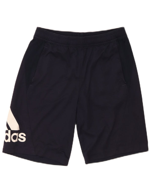 Pantaloncini sportivi Adidas Aeroready Graphic da ragazzo 15-16 anni in poliestere blu navy