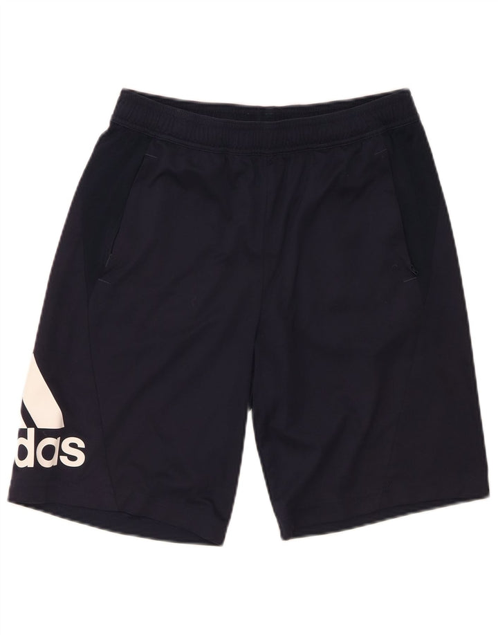 Pantaloncini sportivi Adidas Aeroready Graphic da ragazzo 15-16 anni in poliestere blu navy