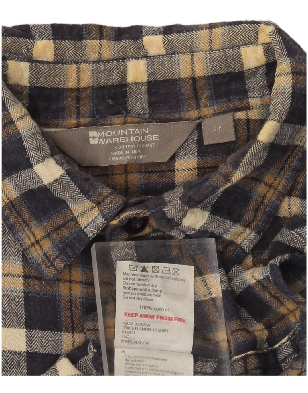 MOUNTAIN WAREHOUSE Camicia da uomo in flanella piccola in cotone a quadri blu navy
