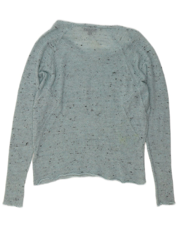 Topshop Maglione da donna oversize con scollo a barca UK 10 Piccolo blu screziato