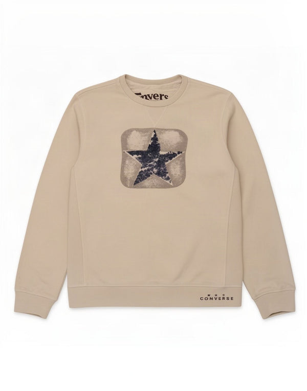 Converse Womens Graphic Sweatshirt Jumper UK 16 Large White Cotton