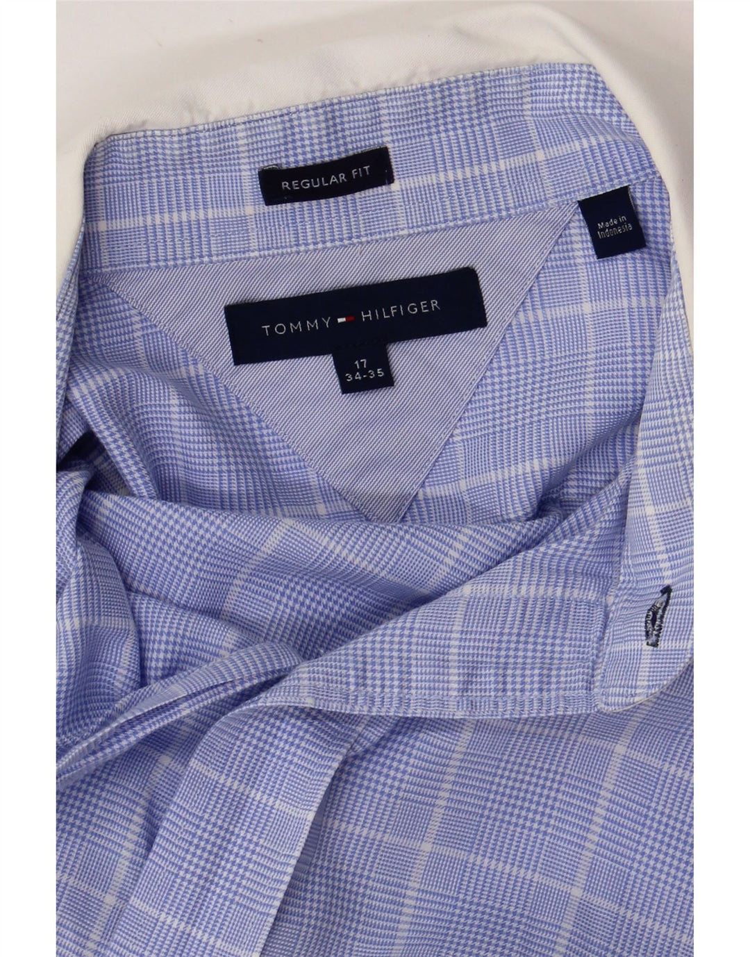 Camicia da uomo vestibilità regolare Tommy Hilfiger taglia 17 XL a quadri blu
