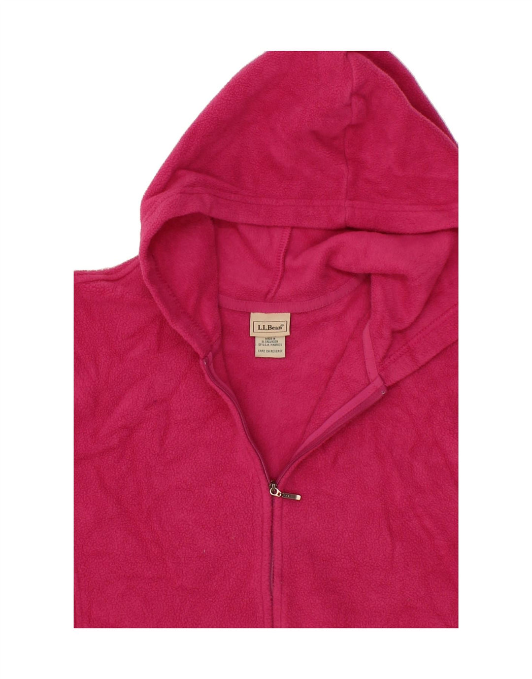 L.L.BEAN Womens Hooded Fleece Jacket UK 20 2XL Pink Polyester Vintage L.L.Bean and Second-Hand L.L.Bean from Messina Hembry 