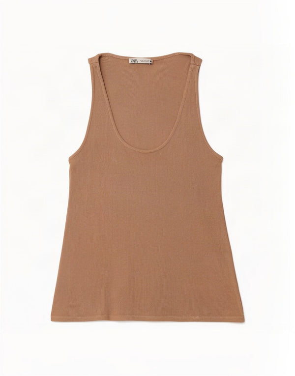 Canotta Donna Zara UK 10 Piccola Beige