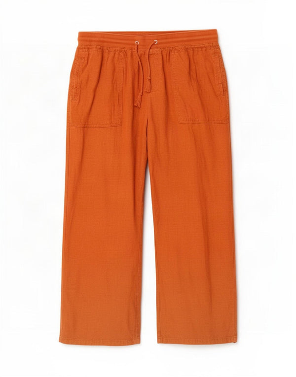 Pantaloni corti a gamba larga da donna Marks & Spencer UK 14 Large W34 L26 Marrone
