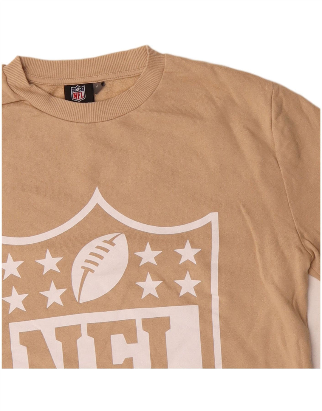 Felpa con grafica da donna NFL Maglione UK 14 Cotone beige medio