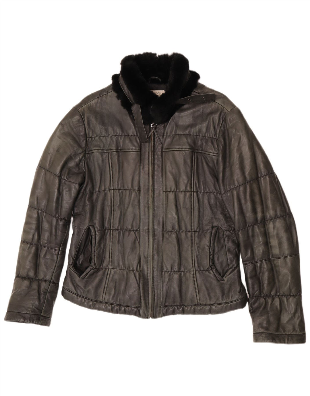 Giacca in pelle da donna Bata and More IT 48 XL Pelle grigia