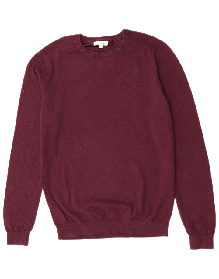 Maglione da uomo girocollo Reiss in lana marrone medio medio