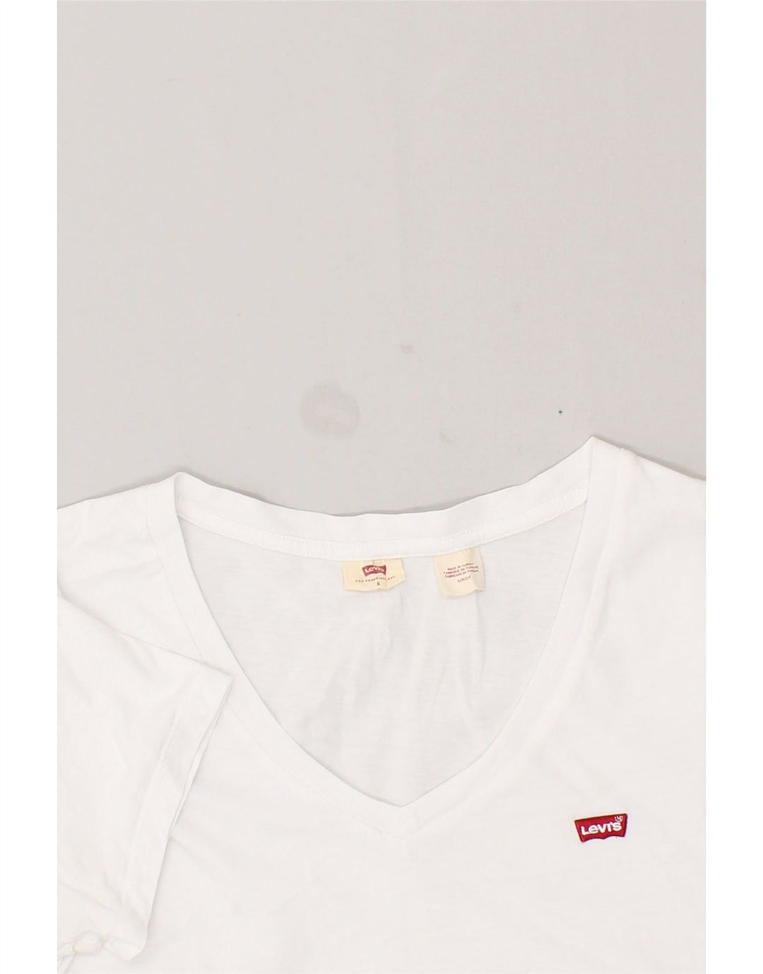 LEVI'S Womens T-Shirt Top UK 10 Small White Cotton | Vintage Levi's | Thrift | Second-Hand Levi's | Used Clothing | Messina Hembry 