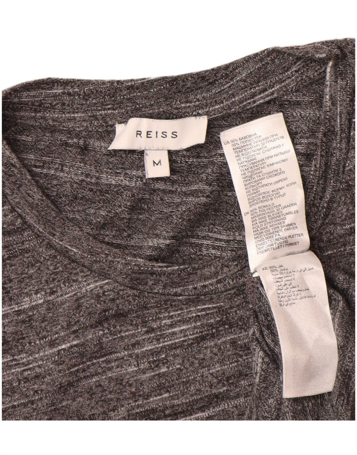 T-shirt da uomo Reiss Top in cotone chiazzato grigio medio