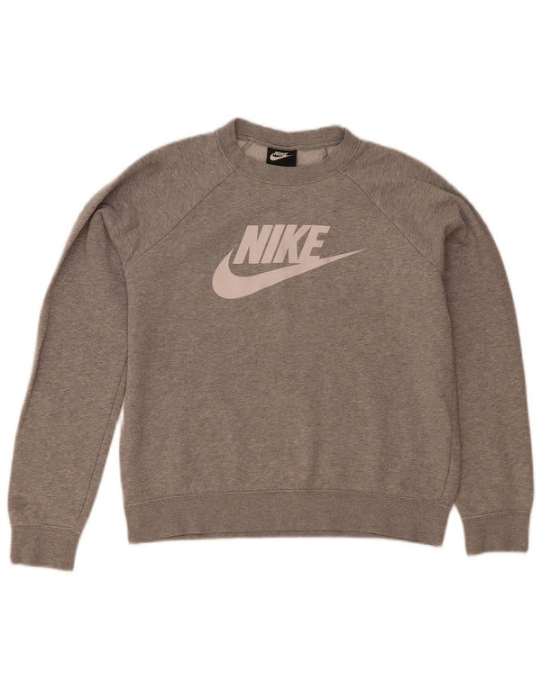 Felpa con grafica oversize da donna Nike UK 10 Small Grey Flecked