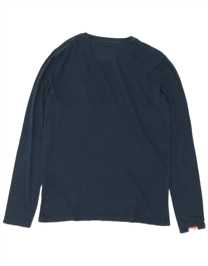 Top da uomo a maniche lunghe SUPERDRY grande blu navy