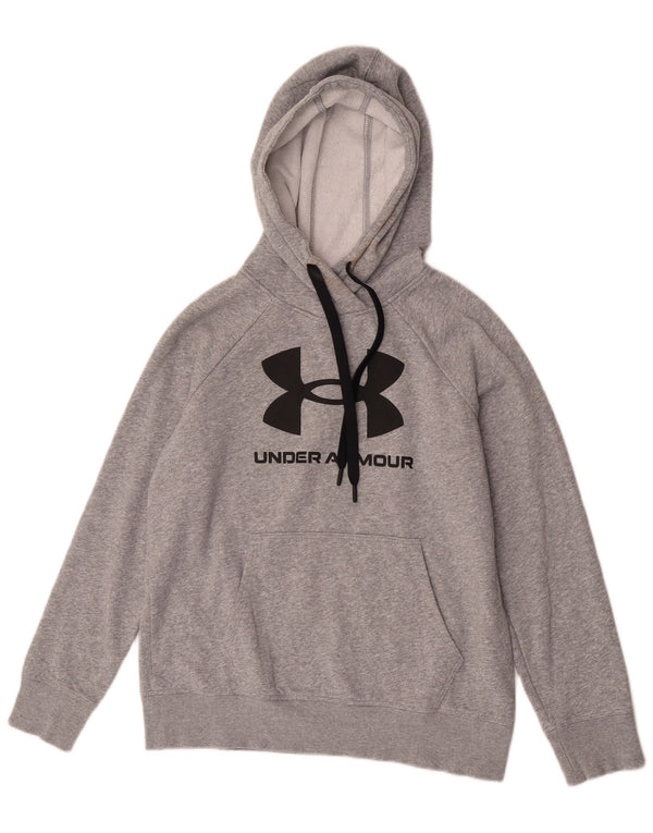Maglione con cappuccio oversize grafico da donna Under Armour UK 10 piccolo cotone grigio